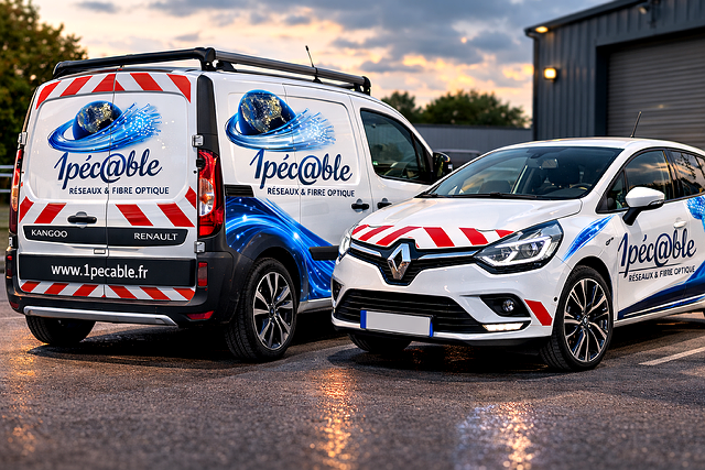Véhicules 1pecable prêts pour intervention fibre